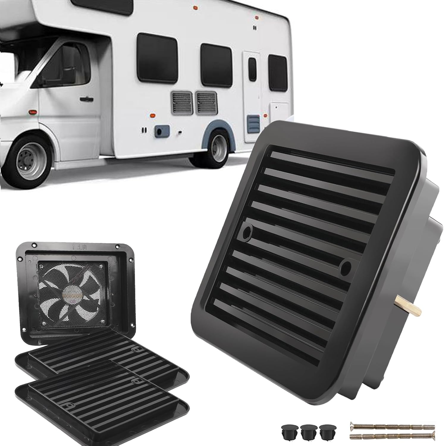 AUTOXBERT RV Vent Fan, 2.4W 12V RV Exhaust Vent Fan OneWay