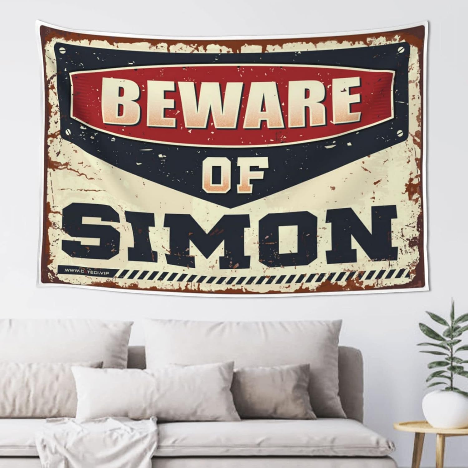 Wall Tapestry For Bedroom Beware Of Simon Tapestry Ceiling Decor Funny Kitchen Decor(75X100CM)