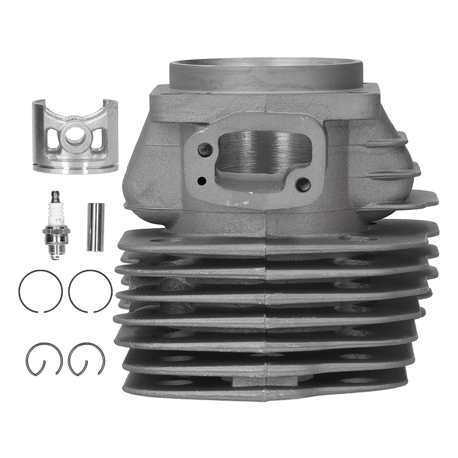 Kit de Pistón de Cabeza de Cilindro de 54 mm, Accesorios de Motosierra de Pasador de Anillo de Aleación de Aluminio de Alto Silicio, Repuesto para Suministros Industriales