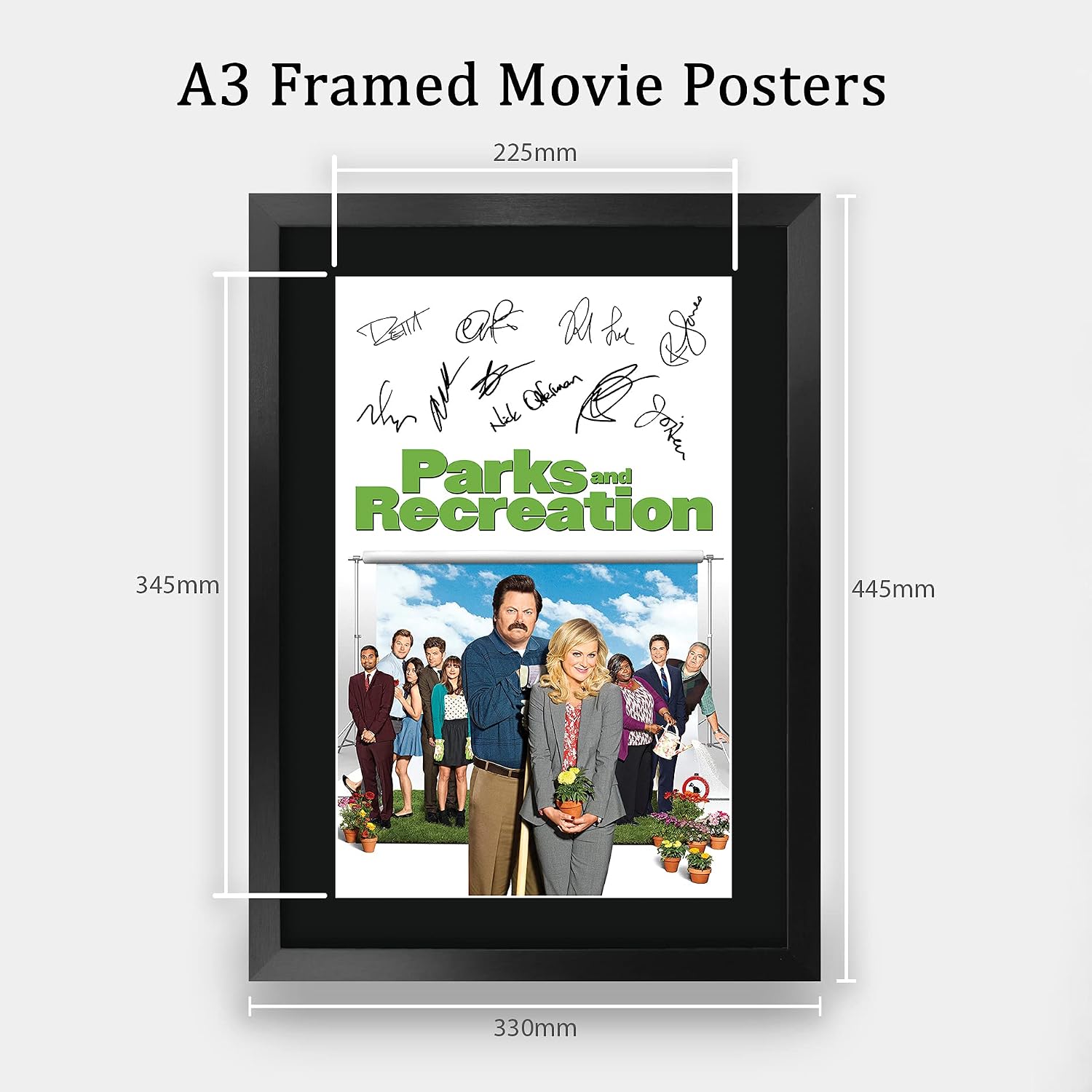 HWC Trading Parks and Recreation Amy Poehler 16 x 12 inch Framed Gifts Printed Signed Autograph Picture for TV Memorabilia Fans - 16" x 12" Framed
