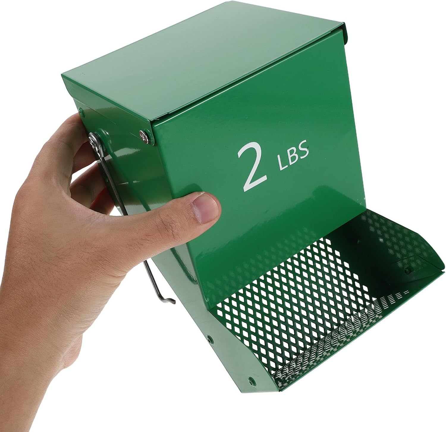 2 Set Rabbit Feeder for Cages Large Capacity Metal Small Animal Food Dispenser with Lid Controlled Feeding and Odor Reduction for Rabbits and Guinea Pigs