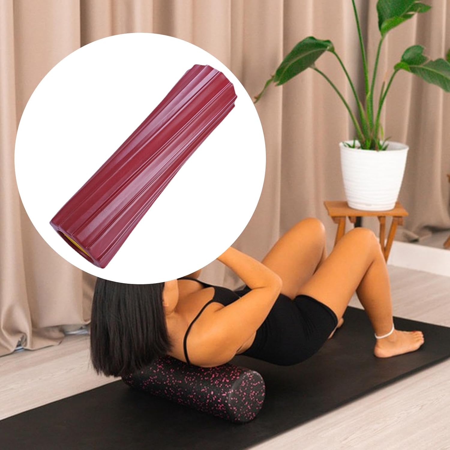 Foam Roller Column for Leg Lightweight Deep Tissue Massage Multipurpose for Fitness Pilates Home Gym- Red