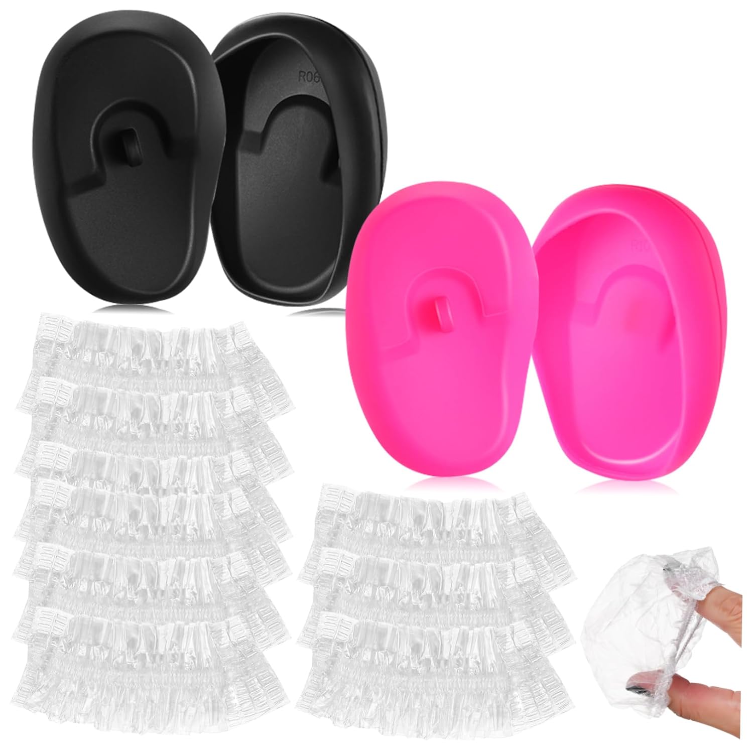 Ipetboom 2 Pairs Silicone Ear Protective Covers for Hair Dye and Shower Use Fit Ear Protectors for Men and Women Lightweight and Comfortable for Hairdressing and Bathing