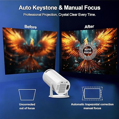 Miniatura 7 de Proyector portátil con WiFi y Bluetooth, mini proyector de película inteligente, rotación de 180, proyector de cine en casa al aire libre para