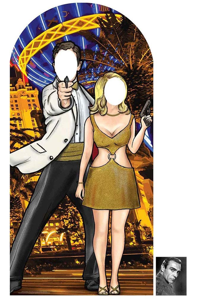 Black and Gold Secret Agent Stand - In Cardboard Cutout - Bond theme