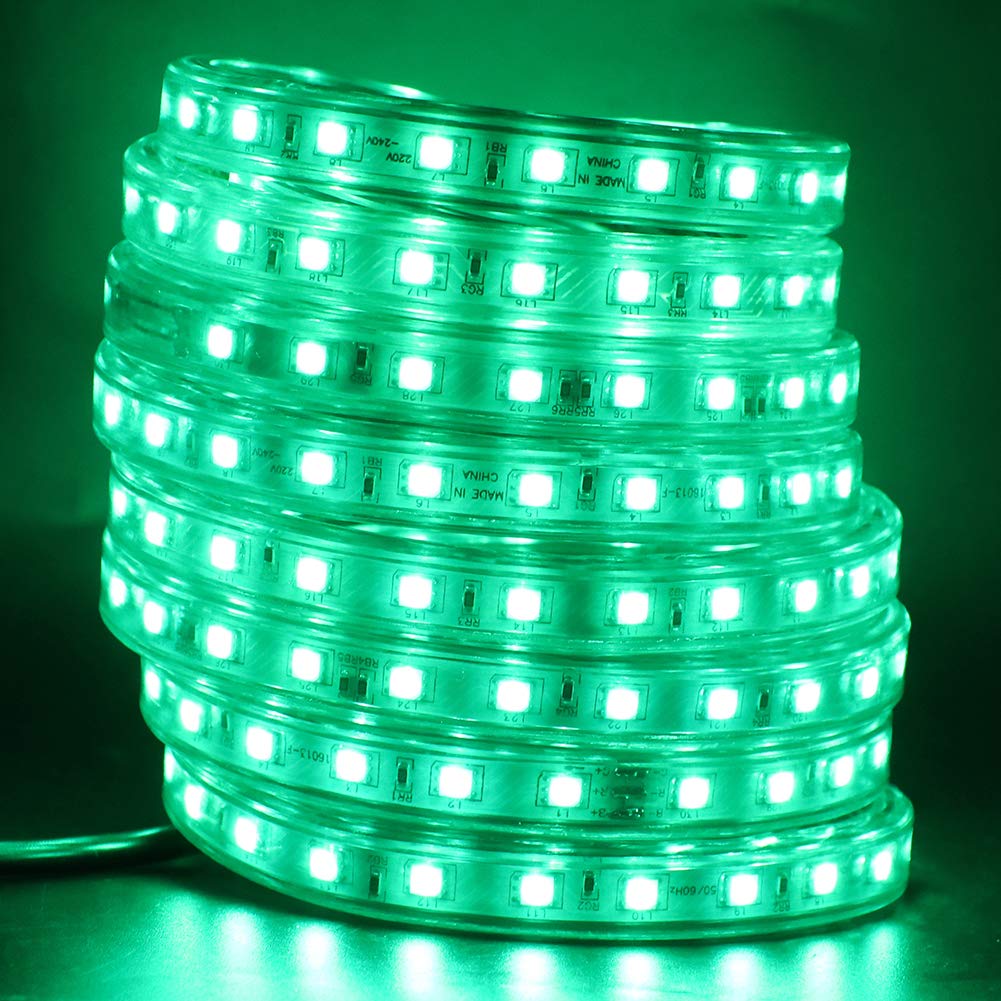 Tira LED Azul De 2 Metros - 220V, 60 LEDs/m, IP67 Impermeable - Para Decoración Interior O Exterior