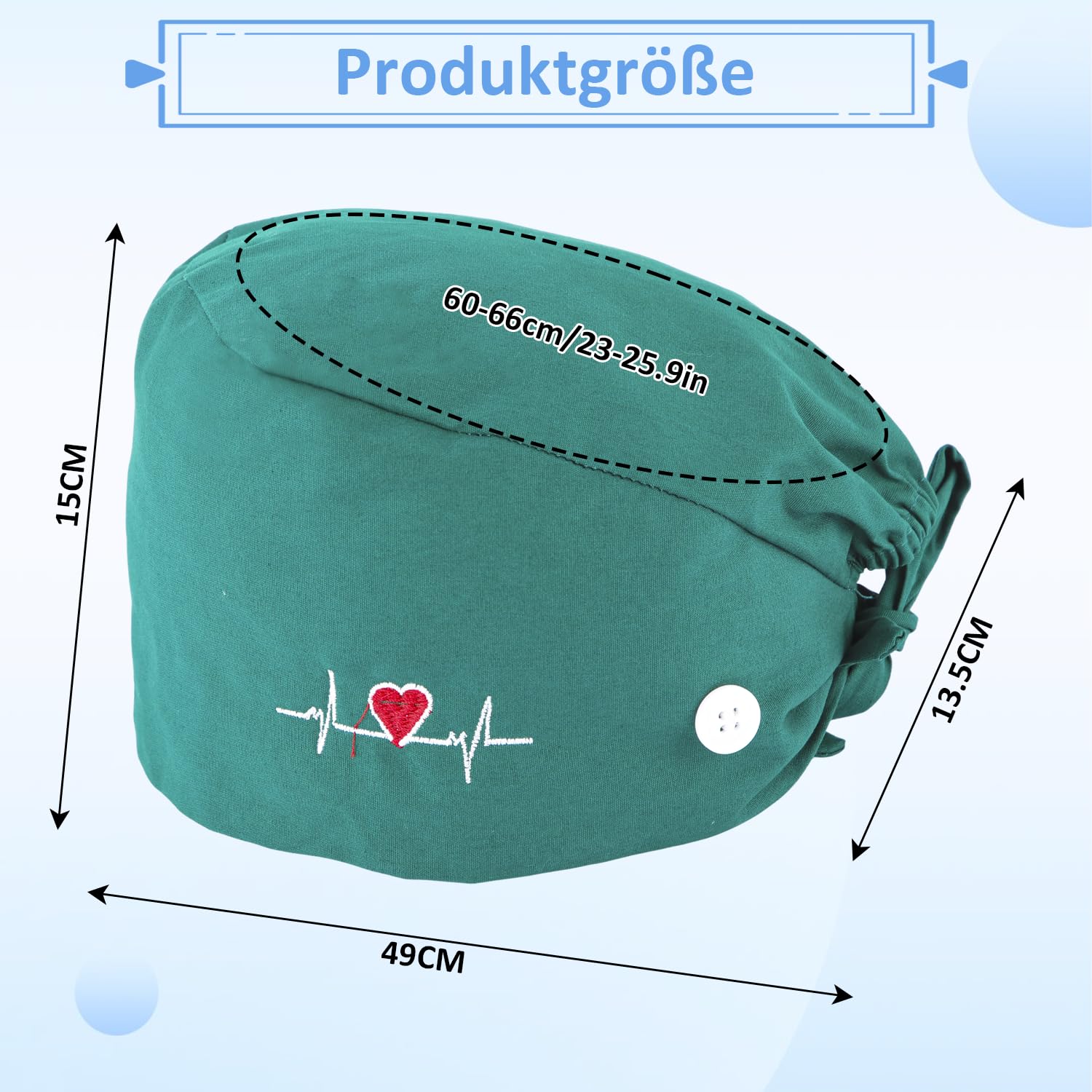 Op kaptur męski z guzikiem, damski kapelusz lekarski, bawełna, kostium lekarza, akcesoria, unisex, materiałowy kaptur dla pielęgniarek, szpitali i laboratoriów (wzór EKG)