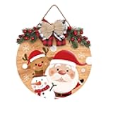 Merry Christmas Decorations Wreath, Merry Christmas Sign Front for Door Decoration, Rustic Wooden Holiday Decor for Front Door Porch Window Wall Farmhouse Indoor Outdoor Decorations