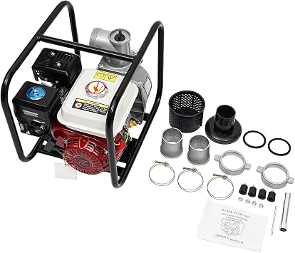 7.5HP Gas Powered Water Pump, 4-Stroke 210CC 3 Inch Gas Engine Water Transfer Pump, 3600RPM Portable Water Pump for Agricultural Irrigation, Garden, Pool, Flood Drainage, Construction
