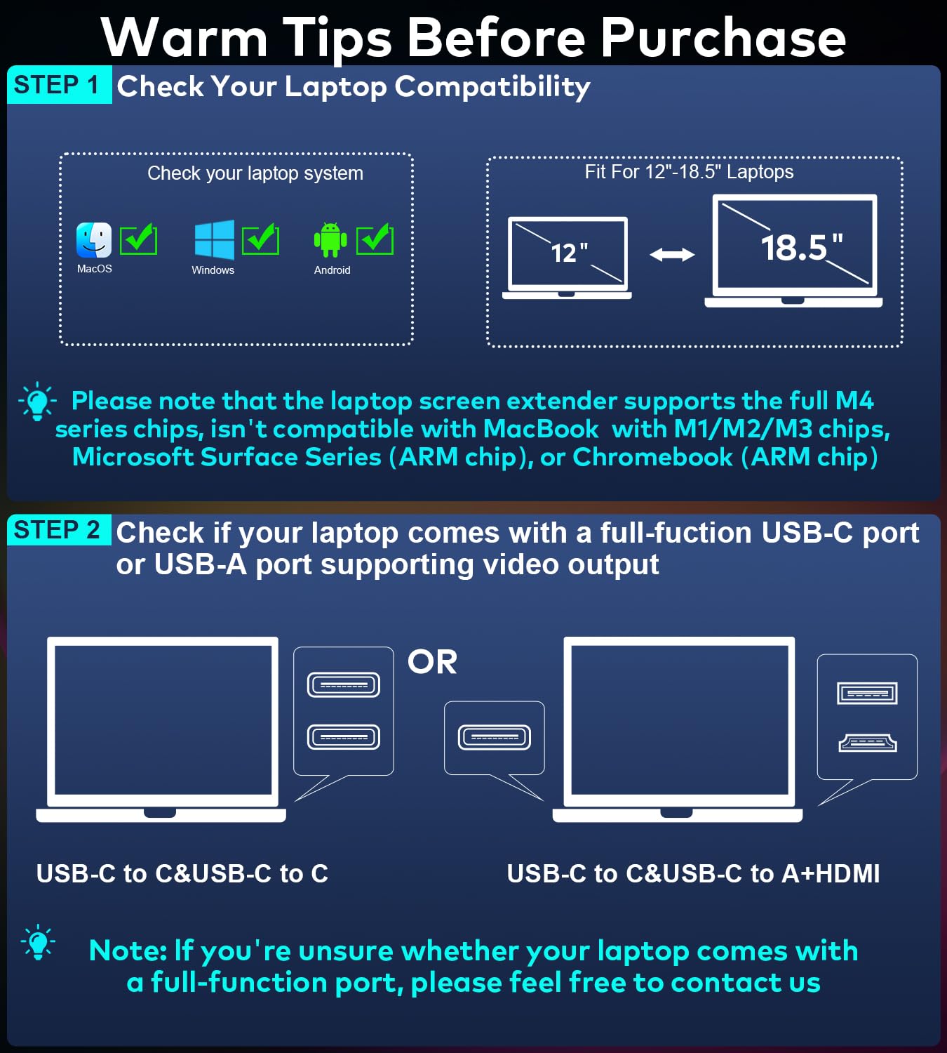 16inch Laptop Screen Extender 1200P FHD Portable Monitor - Dettaglio