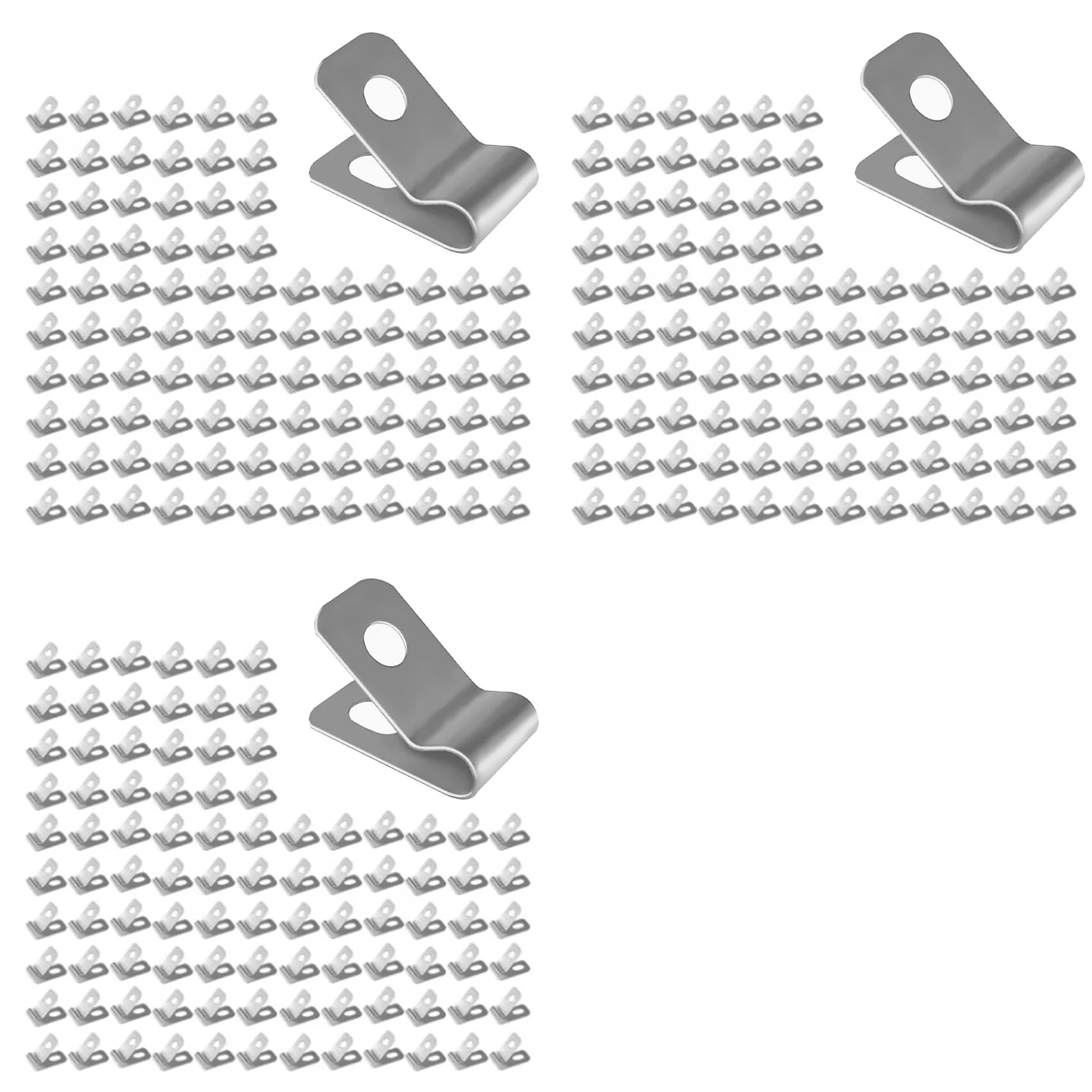Jnchdghwa Silver 300Pcs Clips Fence Wire Clamps Agricultural Fencing Mounting Clips With Screws Stainless Steel Wire Garden Fasteners