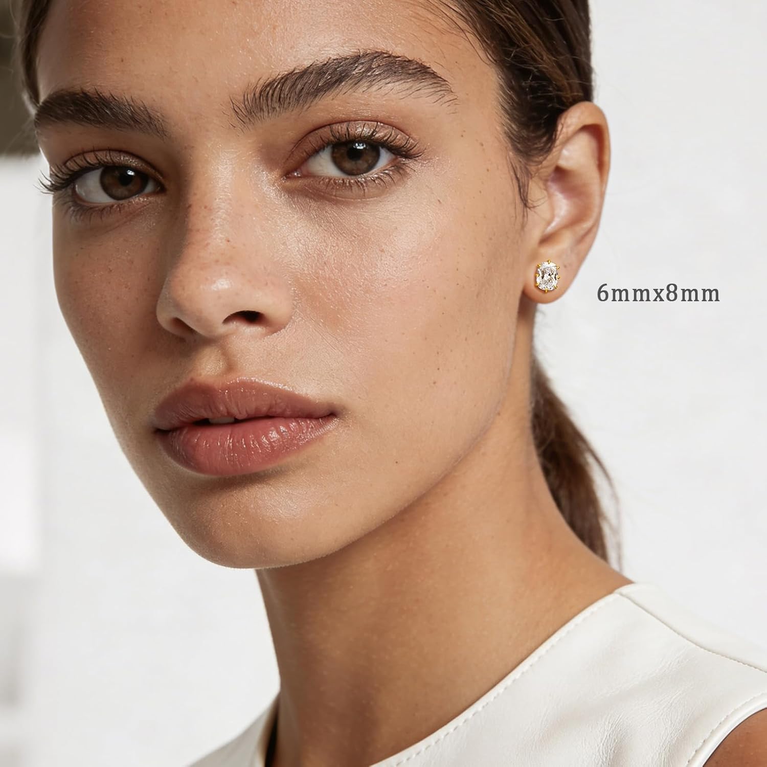 Brilliant Emerald-cut/Cushion-cut/Kite-cut/Rhombus-cut Stud Earrings, 925 Sterling Silver Cubic Zirconia CZ Earrings for Women Men Personalized Hypoallergenic Stud Jewelry Gift for Her & Him