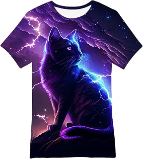 Camiseta para niños y niñas 3D camiseta fresca de manga corta camiseta de verano para niños jóvenes adolescentes 6-14 años