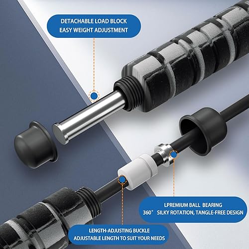 Miniatura 2 de Cuerda de saltar con peso para fitness, cuerda de saltar inalámbrica para mujeres, hombres y niños, cuerda de saltar sin cuerda para entrenamiento,