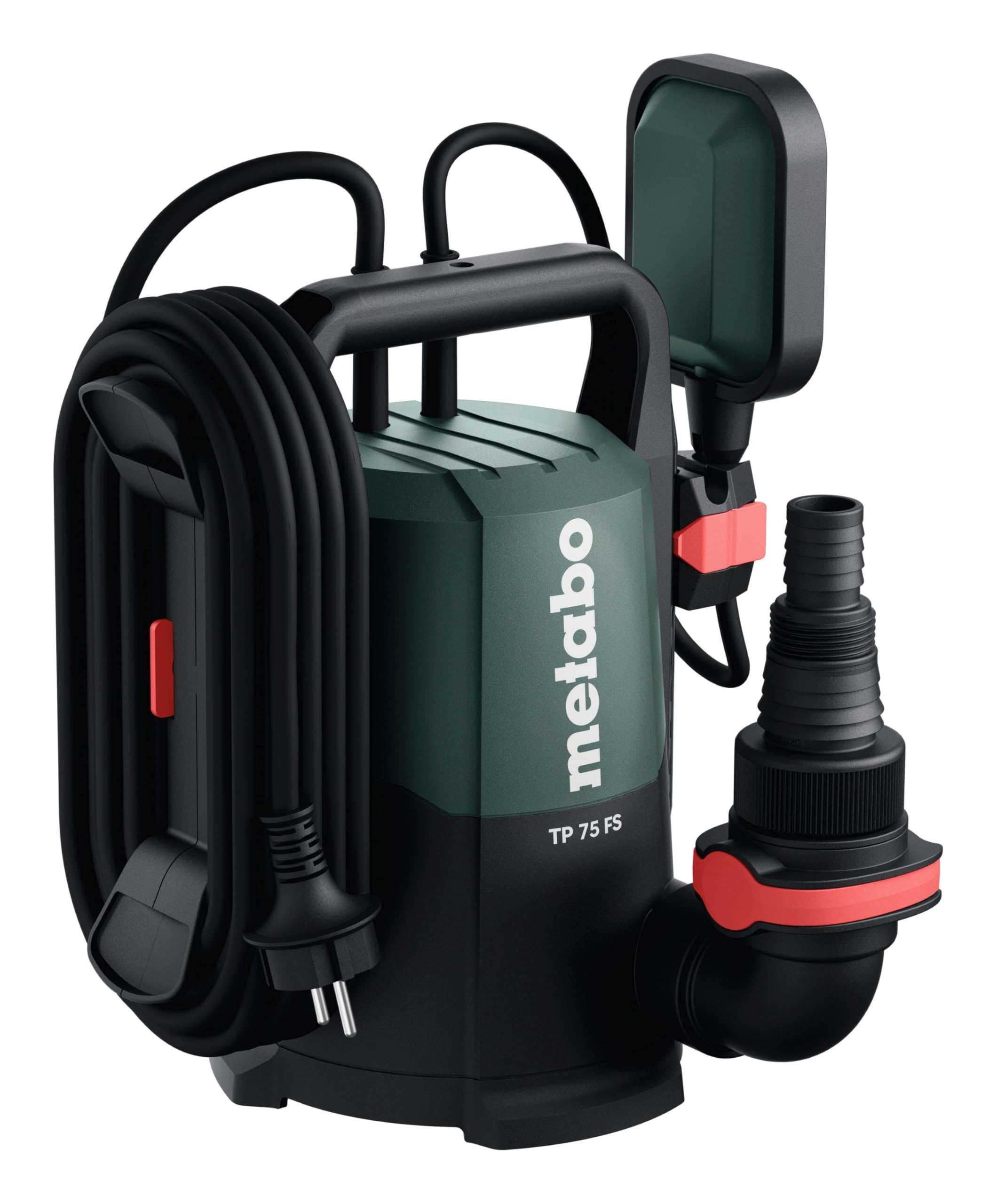 Metabo TP 75 SF pompa zanurzeniowa do czystej wody (maks. wydajność tłoczenia 7500 l/h, odsysanie wody resztkowej do 1 mm, przełącznik pływakowy z regulacją wysokości) 601790000
