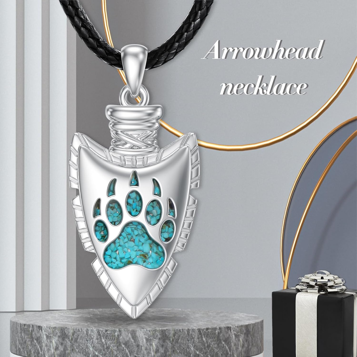 MONGAS Arrowhead Necklace 925 Sterling Silver Arrow head Pendant Necklace Paw Arrowhead Jewelry For Men Women - Image 6