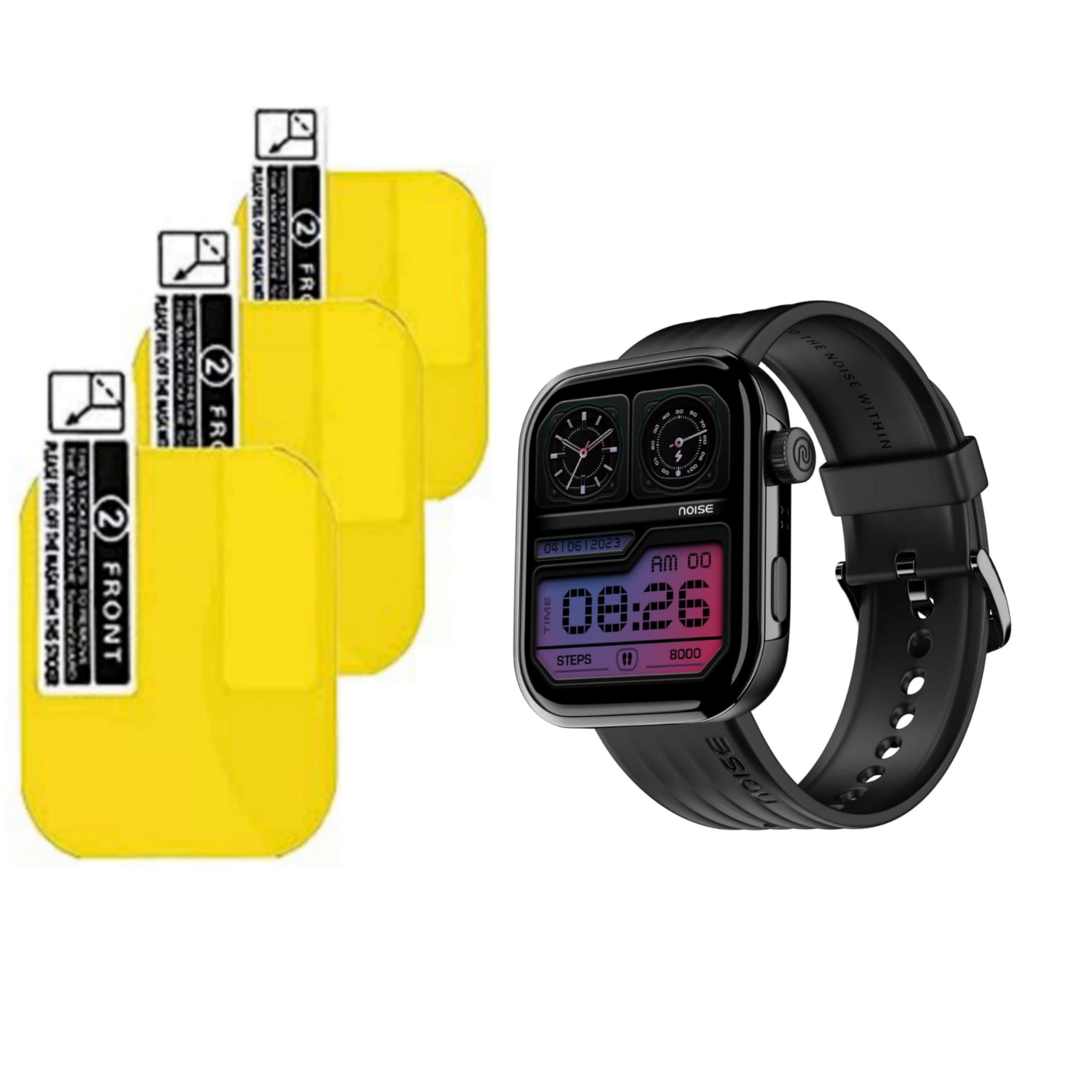 (pack of 3) Noise pro 5 1.85" Smart Watch Screen Guard Full Screen Protector tempered glass Flexible - HD Clear (B0CXYX26Q6) Amazon Price History, Amazon Price Tracker