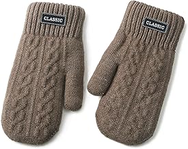 Men's Mittens Knitted Gloves Men's Warm Winter Gloves Fleece Ski Gloves Men Winter Cotton Gloves Thermal Gloves Men Camping Outdoor Cycling