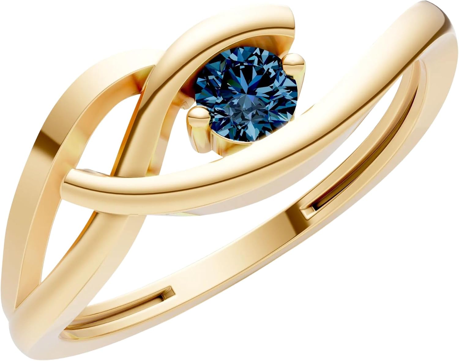 PEORA Round Cut Alexandrite Stackable Band Available in Solid 10K, 14K or 18K Ring – White, Yellow or Rose Gold