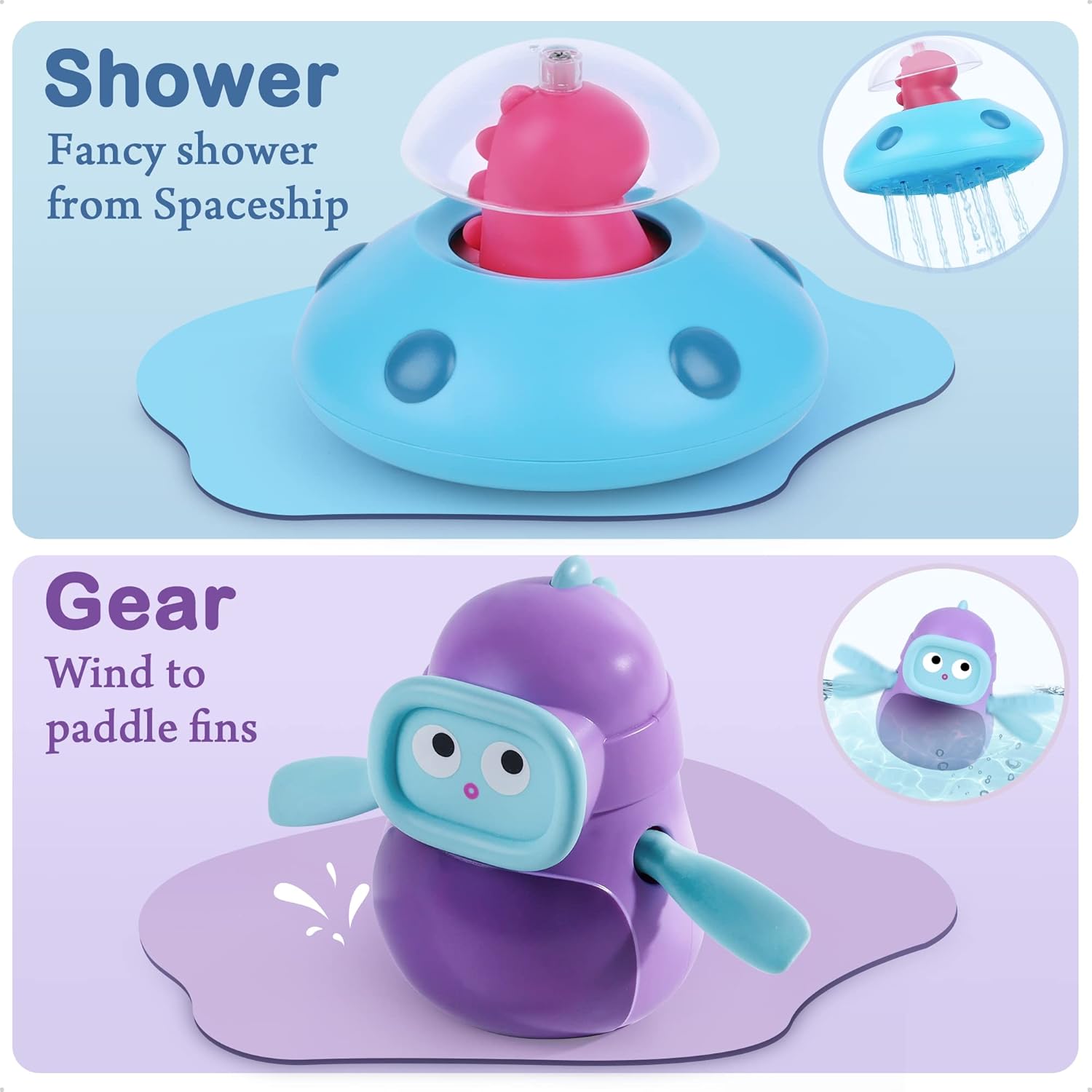 iPlay, iLearn Bath Toys for Toddlers 1-3, Baby Bathtub Pool Toys, Infant Fun Bath Tub Time, Floating Stacking Boats Water Toy, Birthday Shower Gift Set for 6 9 12 18 Month 1 2 3 Year Girls Boys Kids : Toys & Games