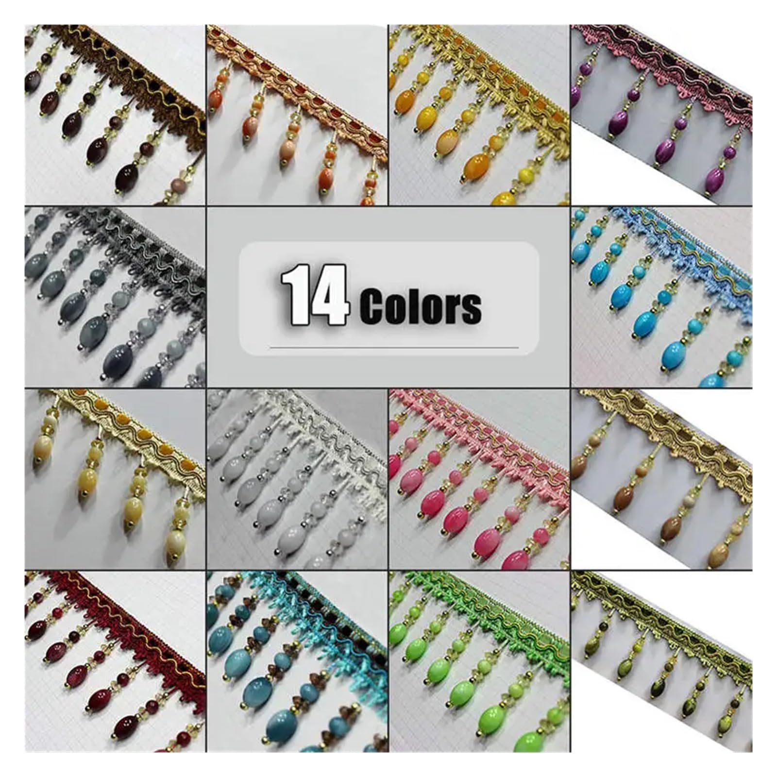 Frange ornée de perles Rideau en dentelle perlée acrylique 1M/2M, franges de couture, garniture ruban rembourrage, perle décoration DIY Couture