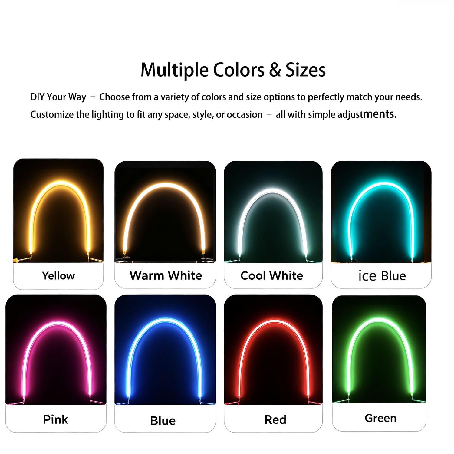 Flexibles LED Filament 3V Mehrere Längen (38‑300mm) und Farben (2700K 6500K Weiß Blau Rot Grün) Lampenreparatur DIY Dekoration 450mm/Eisblau