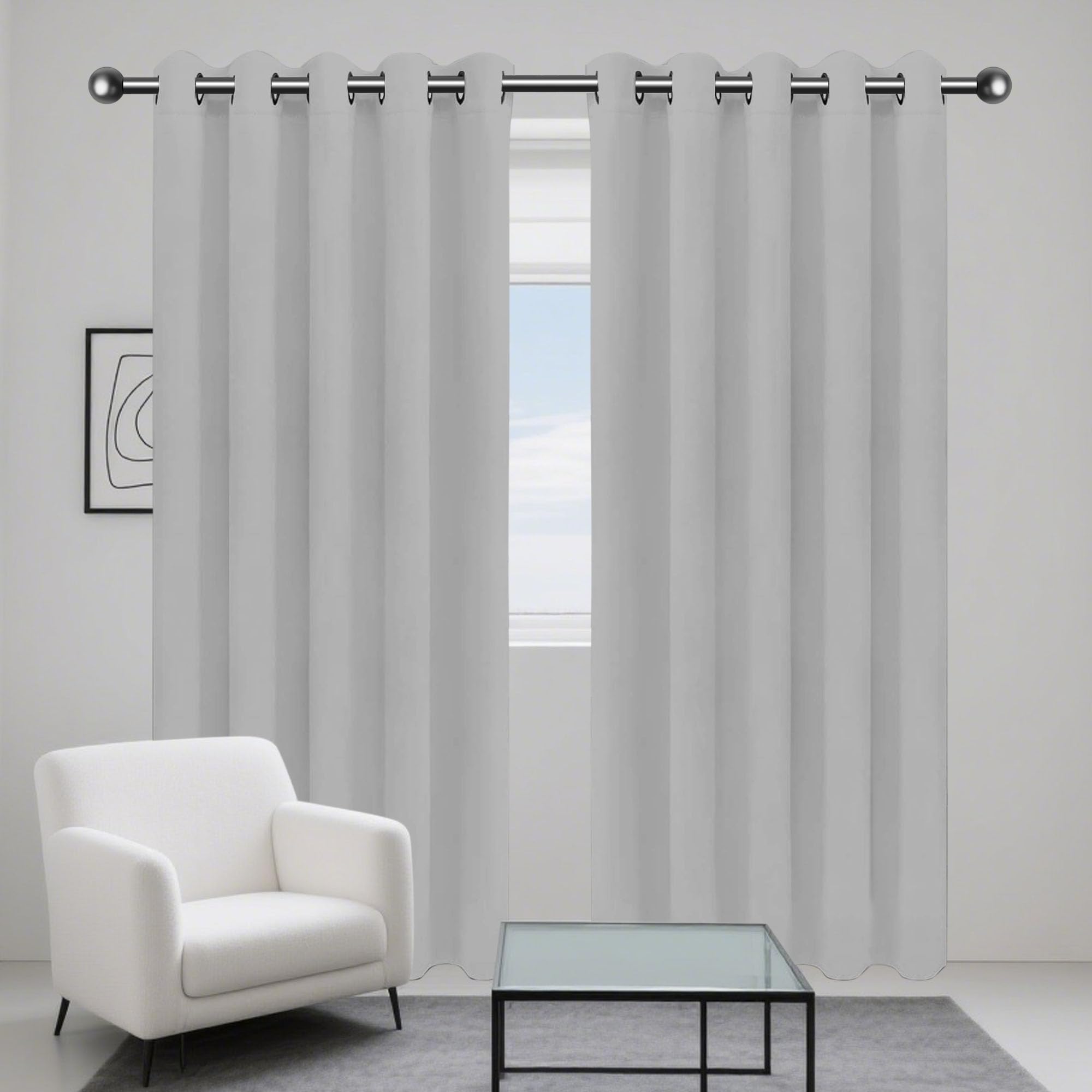 Rideaux doux et occultants pour chambre et salon gris clair 160 x 250 cm