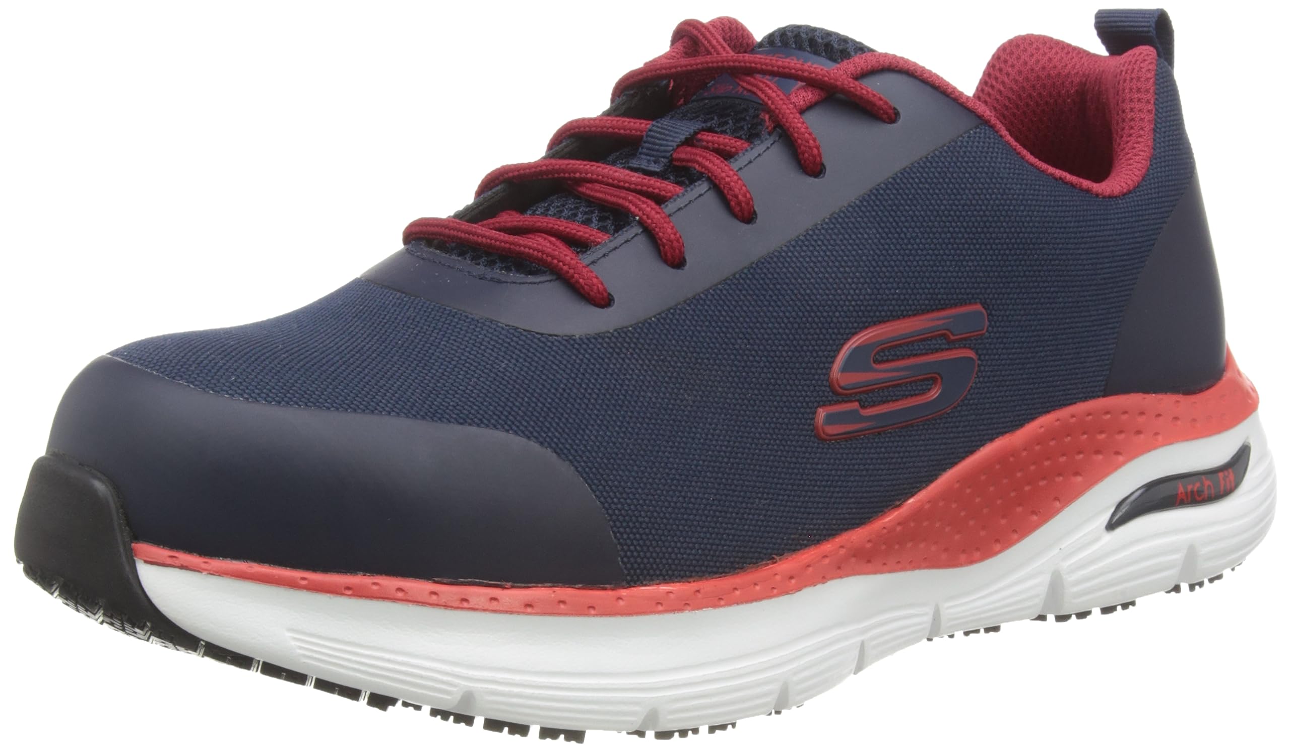 Skechers Men's Blue Work 200086Ec Arch Fit Sr - Ringstap Safety Trainers Navy/Red - Size: 8