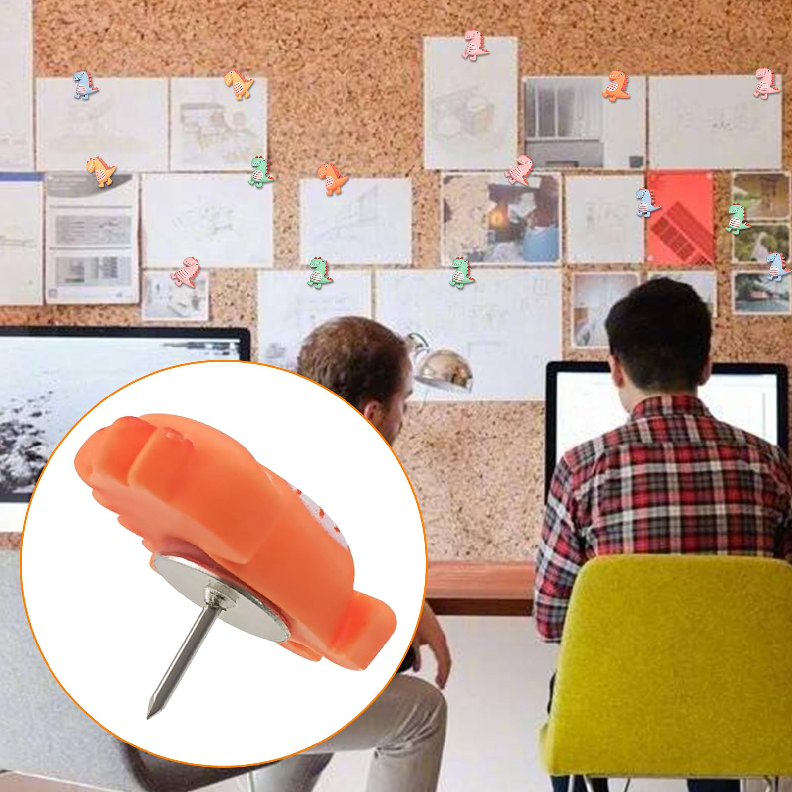 Mewuthede Dinosaurier Reißzwecken 30 Stück – Bunte, Niedliche Stecknadeln Für Pinnwand, Whiteboard & Foto-Wand