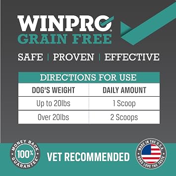 WINPRO Dog Probiotic Powder Meal Topper, Spray Dried Plasma with Prebiotics and Probiotics for Digestive Support and Gut Health for Dogs, All Breeds, Ages, and Sizes, 60 Scoops, Made in USA