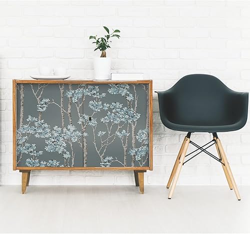 Miniatura 7 de RoomMates RMK12344PLW Birch Grove - Papel tapiz para despegar y pegar, azul, marrón, gris