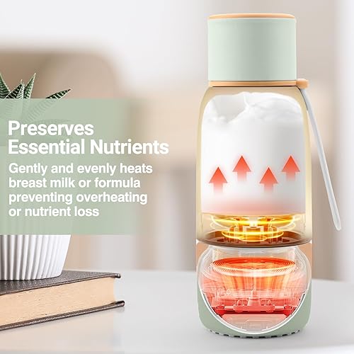 Miniatura 8 de Calentador de biberones portátil para viajes, calentador de leche para biberones de 17 onzas, 12 horas, calentador de botellas de viaje de calor