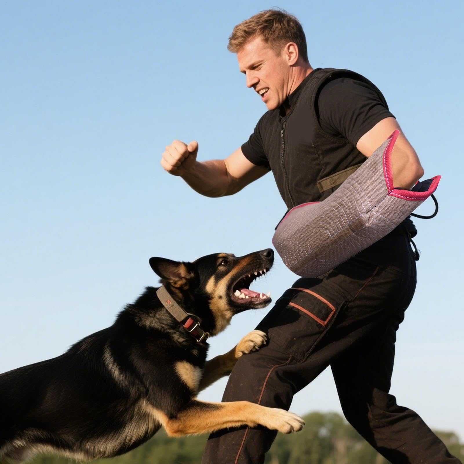 Manga para mordeduras de Perro, Funda de protección Profesional para mordeduras de Perros, Herramienta de tracción Fuerte, cómodo de Juego para Cachorros para Actividades de Entrenamiento al