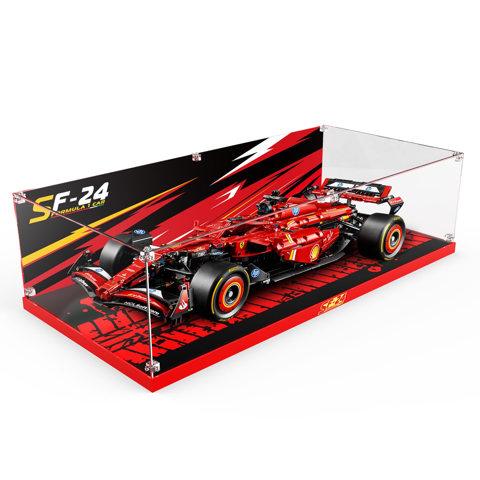 PIPART Acrylic Display Case Compatible with Lego 42207 Ferrari SF-24 F1; ONLY Display Case, Model NOT Included