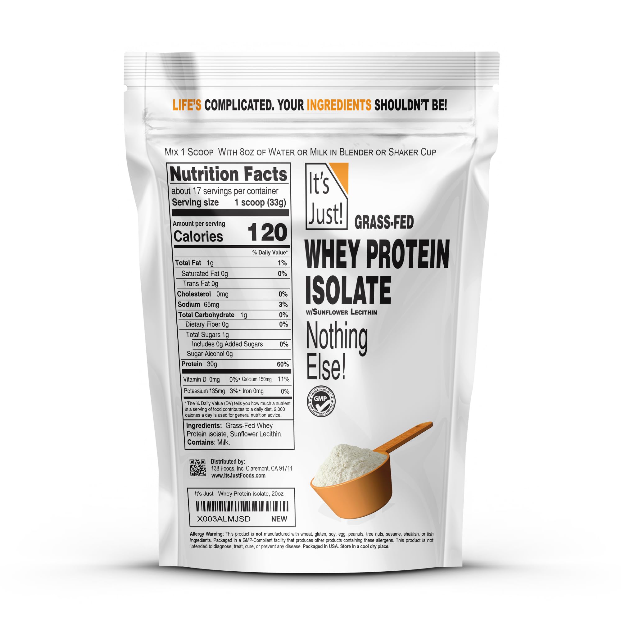 It's Just! - Whey Protein Isolate, Unflavored, 1.25lb — Amazon image 2