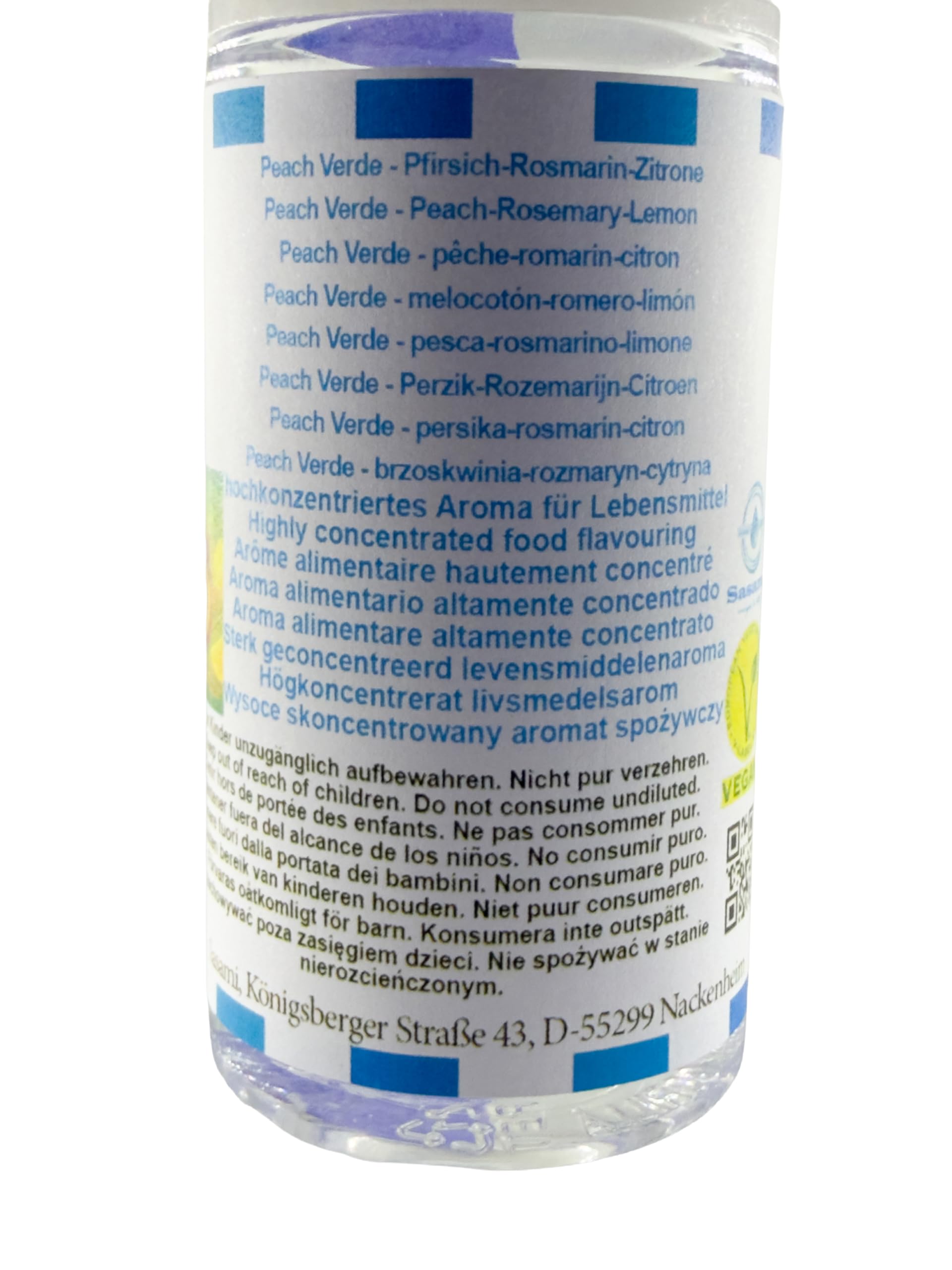 Peach Verde - Pfirsich-Rosmarin-Zitrone Aroma Konzentrat - Vegan - Sasami - 100ml