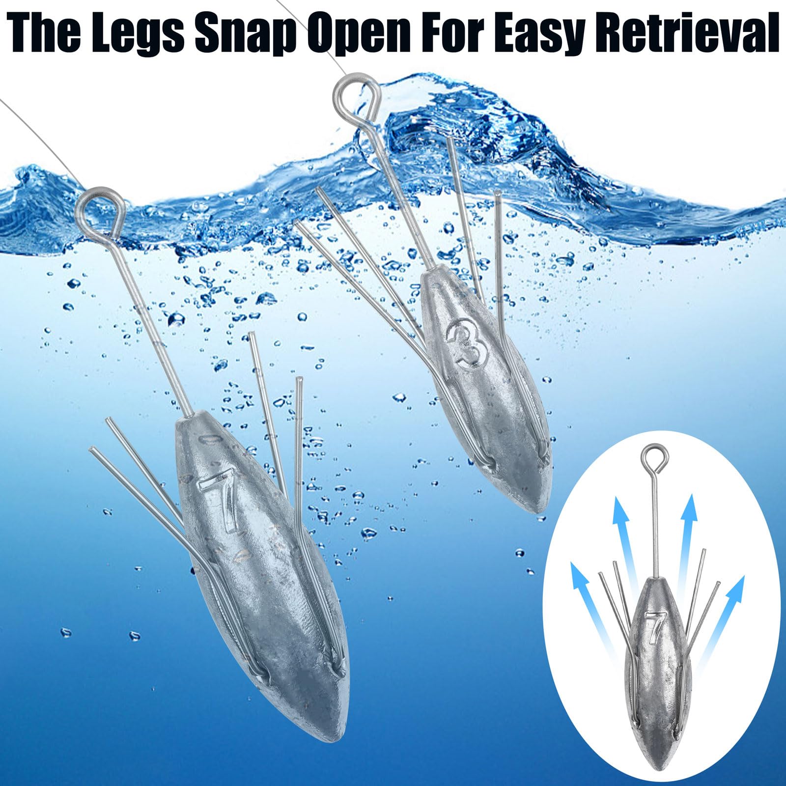 VEPEPE Angelgewichte 2 Stück 3OZ - Surfcasting Bleie Mit Langem Schwanz Für Meer & Strand