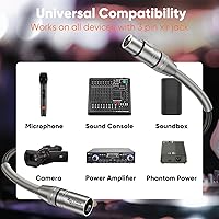 Vista 7 de CableCreation Cable XLR de 10 pies, cable de micrófono macho a hembra, cable de micrófono XLR trenzado de nailon equilibrado resistente, compatible