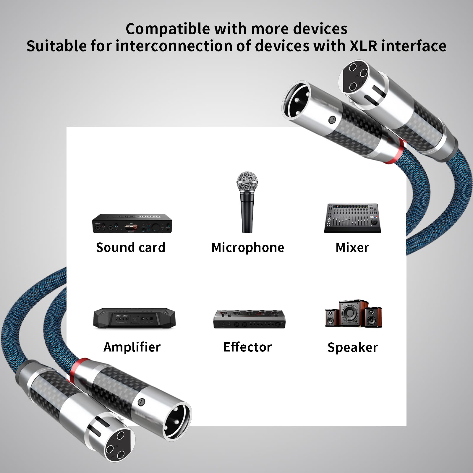 Monosaudio Câble d'interconnexion audio équilibré Hi-Fi audio 3 broches XLR femelle vers XLR mâle 1,5 m