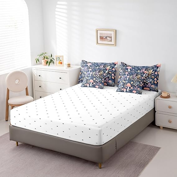 Feelyou Mushrooms Mushroom Botanical Bedding Set Twin Size Girls