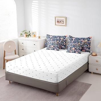 Feelyou Mushrooms Mushroom Botanical Bedding Set Twin Size Girls