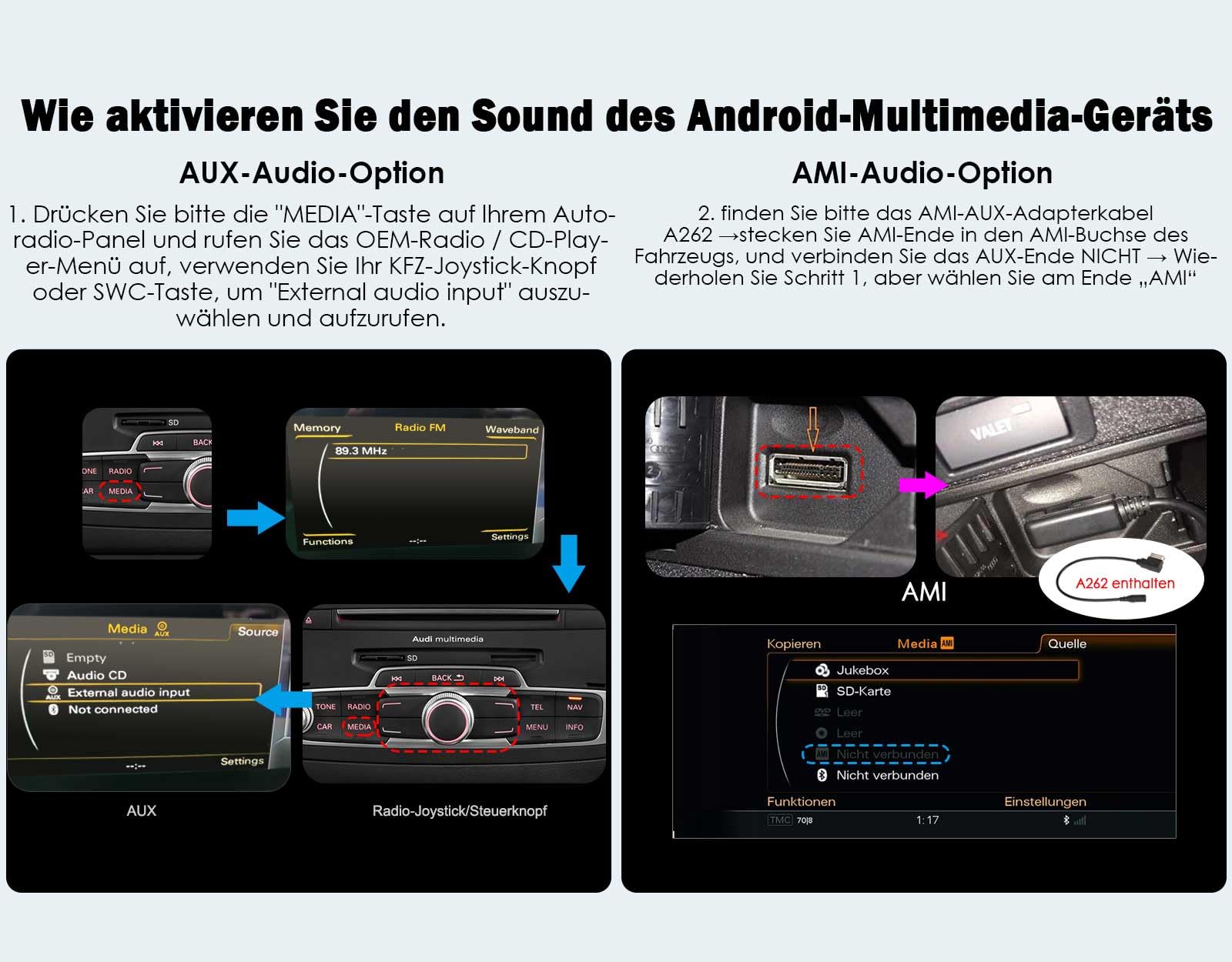 4GB+64GB Android 14.0 DAB+ Autoradio per Audi Q3 2013-2016 con Navigatore GPS Qualcomm 8-Core IPS 10,25" Touchscreen Support senza fili CarPlay Android Auto WiFi 4G Bluetooth 5.1 DSP CANBus MMI Camera