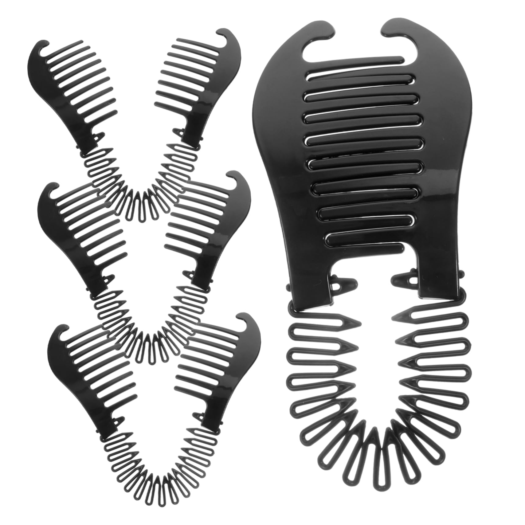 FRCOLOR4pcs French Hair Claw Ponytail Hair Clip Vintage Banana Clips Banana Hair Clips for Women Fishtail Hair Clip Banana Clips Hair for Fine Hair Plastic Miss Accessories Dense