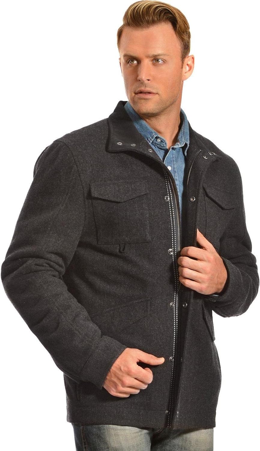 Powder River Outfitters Men's Lyndon Wool Jacket Black X-Large
