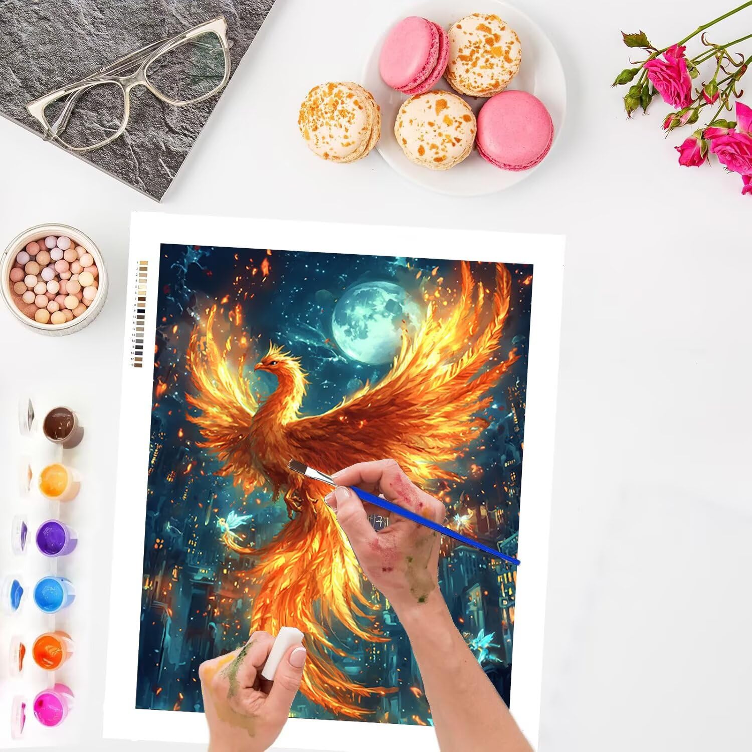 Phénix au clair de lune Peinture Numero Adulte Kits, 60x80cm m-1104