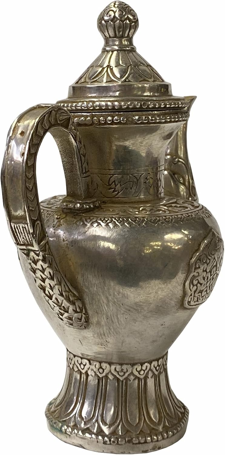 Chinese Handmade Metal Silver Color Vase Teapot Jar Display Aws1727