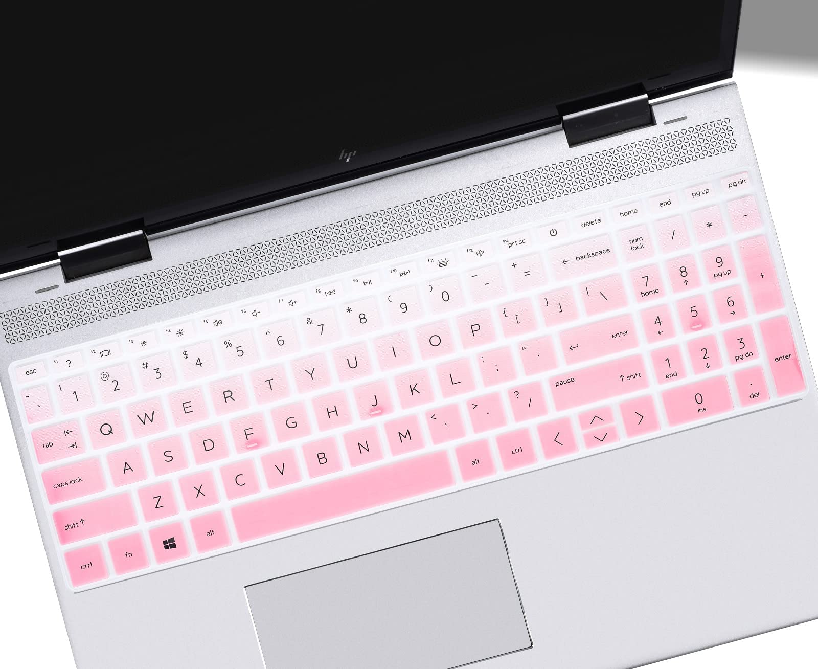 Keyboard Cover Skin for 2021 HP 17 Laptop 17-cn 17-cp Series 17-cn0010nr/cn0020nr/cn0021nr/cn0013dx 17-cp0010nr/cp0076nr/cp0013dx,HP 17z 17z-cp000 17z-ca200/HP 17 Athlon/HP Pavilion 17t-Gradual Pink