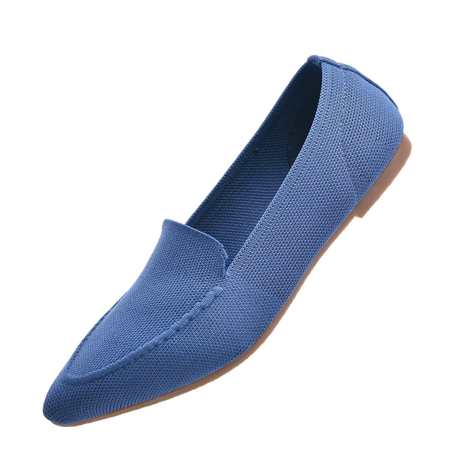 Damen Ballerinas Slip On Kleid Schuhe Pumps Schuhe Runde Zehe