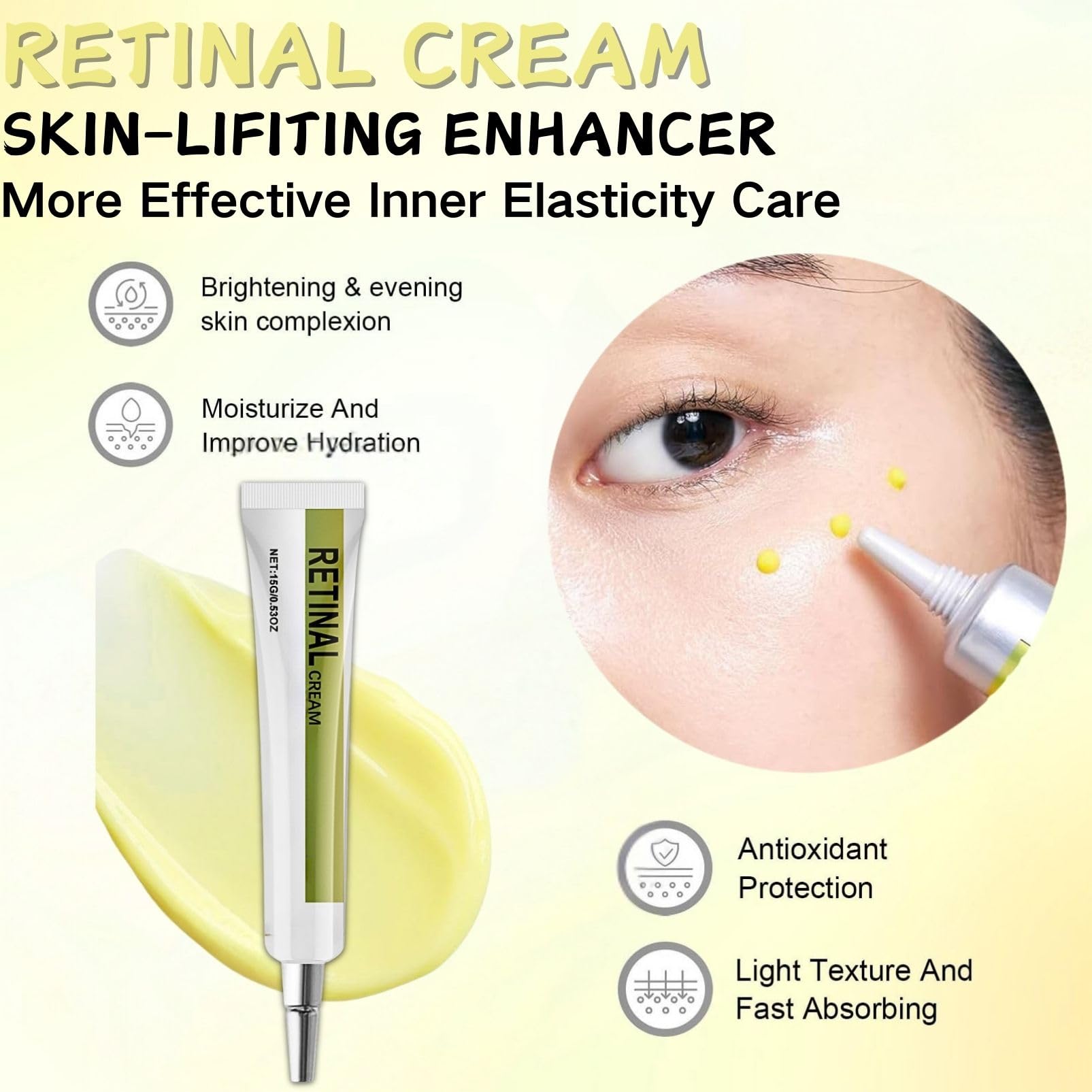Retinal Shot Tightening Booster,Retinal Firming Cream for Face,Anti-Wrinkle,Lifting Pore Minimizer Retinol Shot Tightening Serum,Hydration Moisturizing for All Skin Types - Image 3
