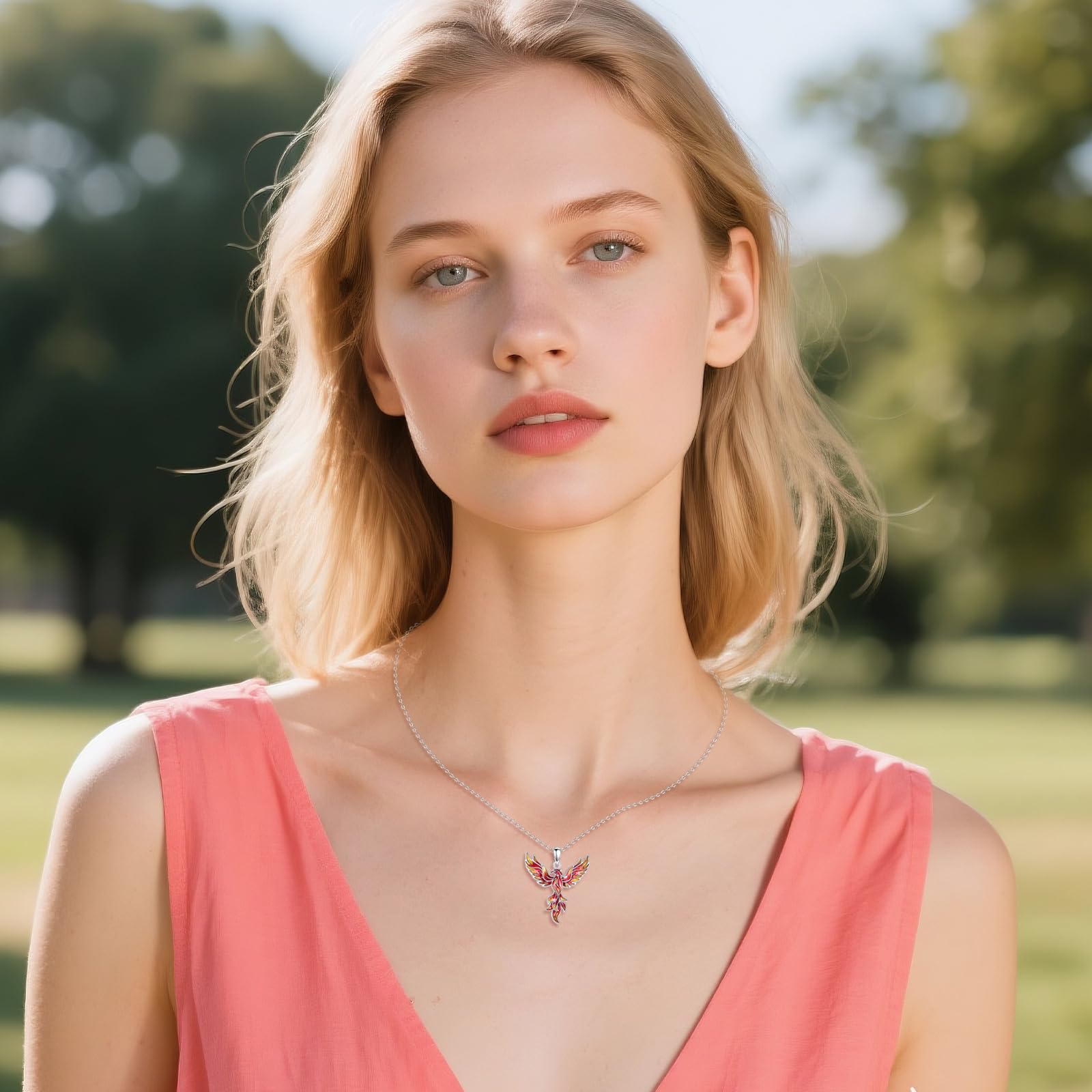 Phoenix Collar S925 Plata de Ley Crecimiento Fénix Colgante Joyería Regalos para Mujeres
